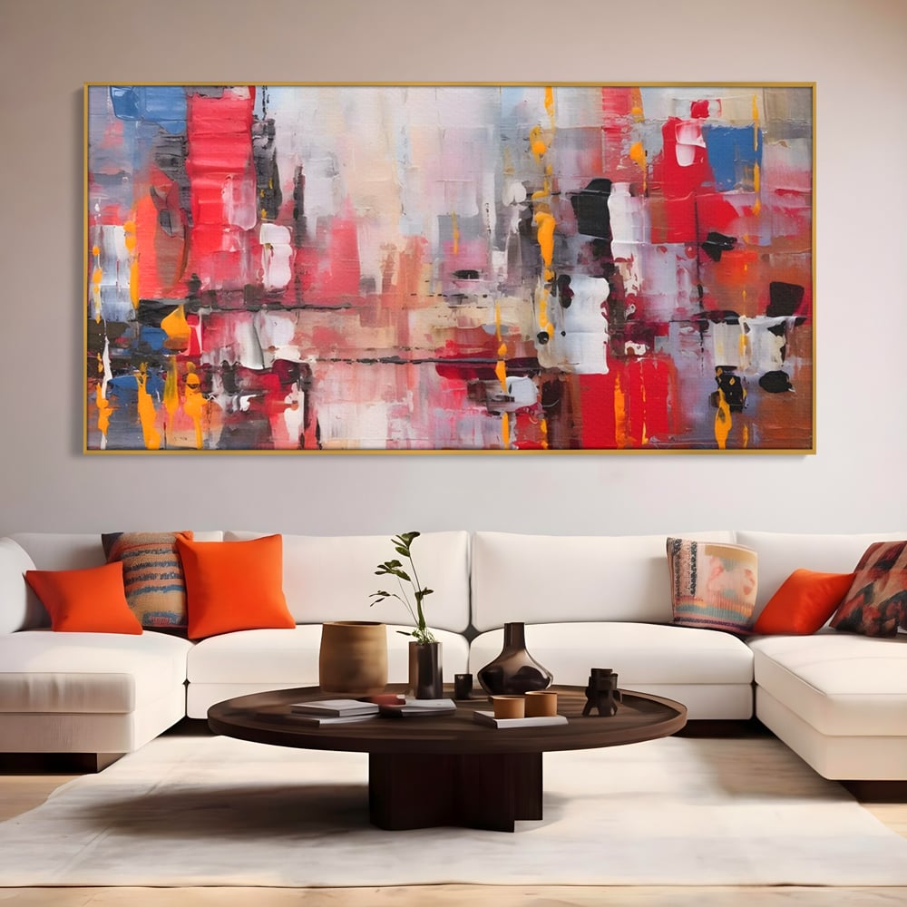 Tablou Canvas Premium LuxCanva® C1246 Culori Abstracte Pictate , Relaxare, Living Room, Culori Vibrante