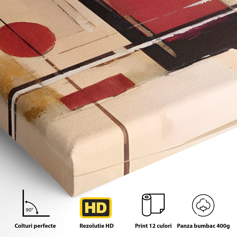 Tablou Canvas Premium LuxCanva® C1247 Pictura Iluzie Abstracta , Relaxare, Living Room, Culori Vibrante