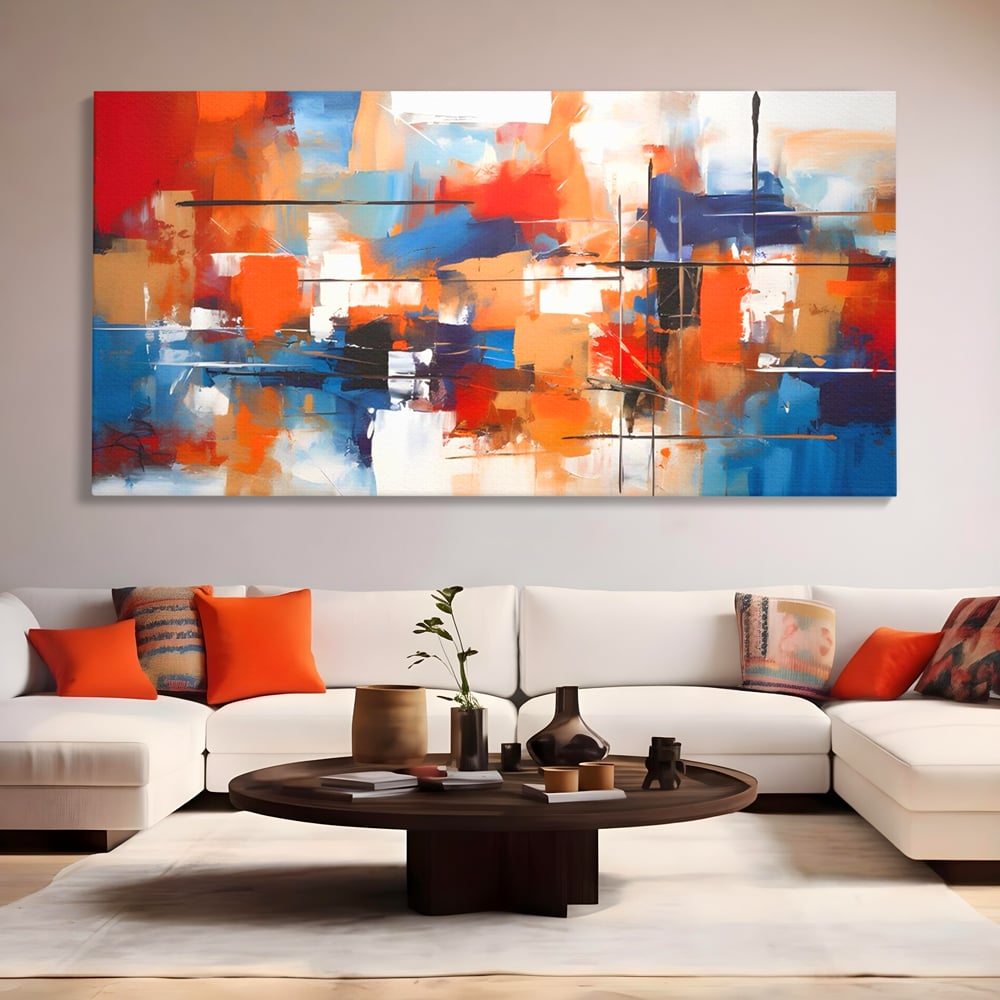Leinwandbilder Premium LuxCanva® C1248, Abstrakte mehrfarbige Leinwandbilder, Entspannend, Wohnzimmer, Lebendige Farben