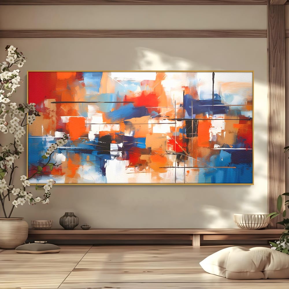 Leinwandbilder Premium LuxCanva® C1248, Abstrakte mehrfarbige Leinwandbilder, Entspannend, Wohnzimmer, Lebendige Farben
