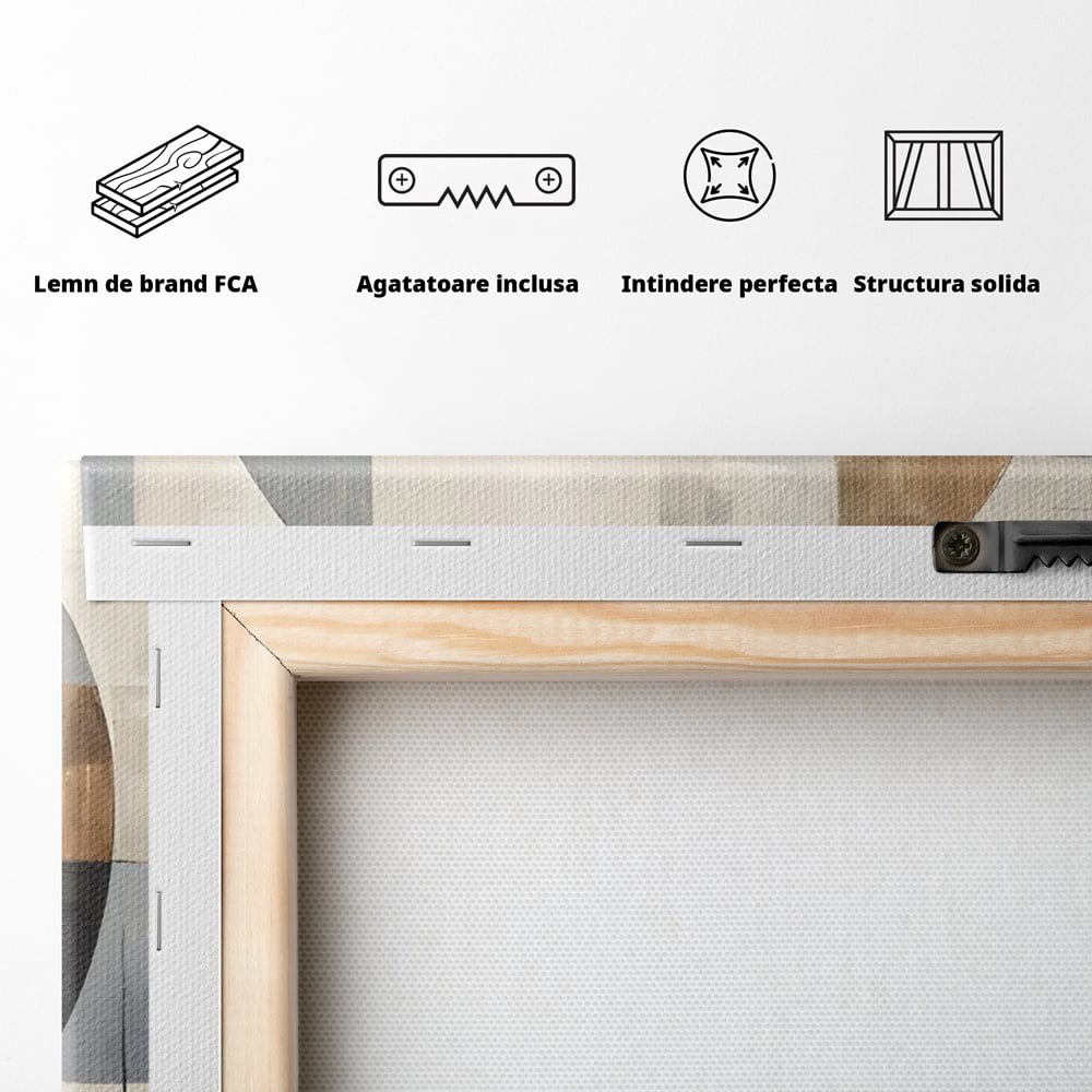 Tablou Canvas Premium LuxCanva® C1249, Black Abstract Lines , Relaxare, Living Room, Culori Vibrante