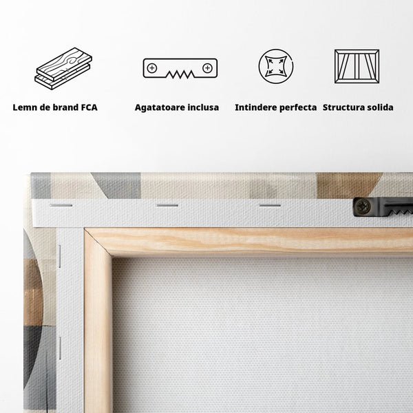 Tablou Canvas Premium LuxCanva® C1249, Black Abstract Lines , Relaxare, Living Room, Culori Vibrante