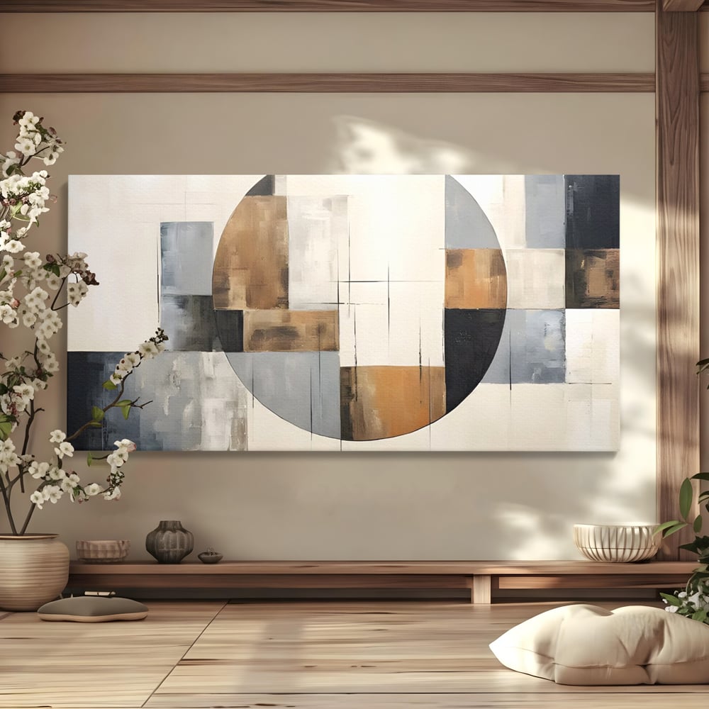Tablou Canvas Premium LuxCanva® C1249, Black Abstract Lines , Relaxare, Living Room, Culori Vibrante