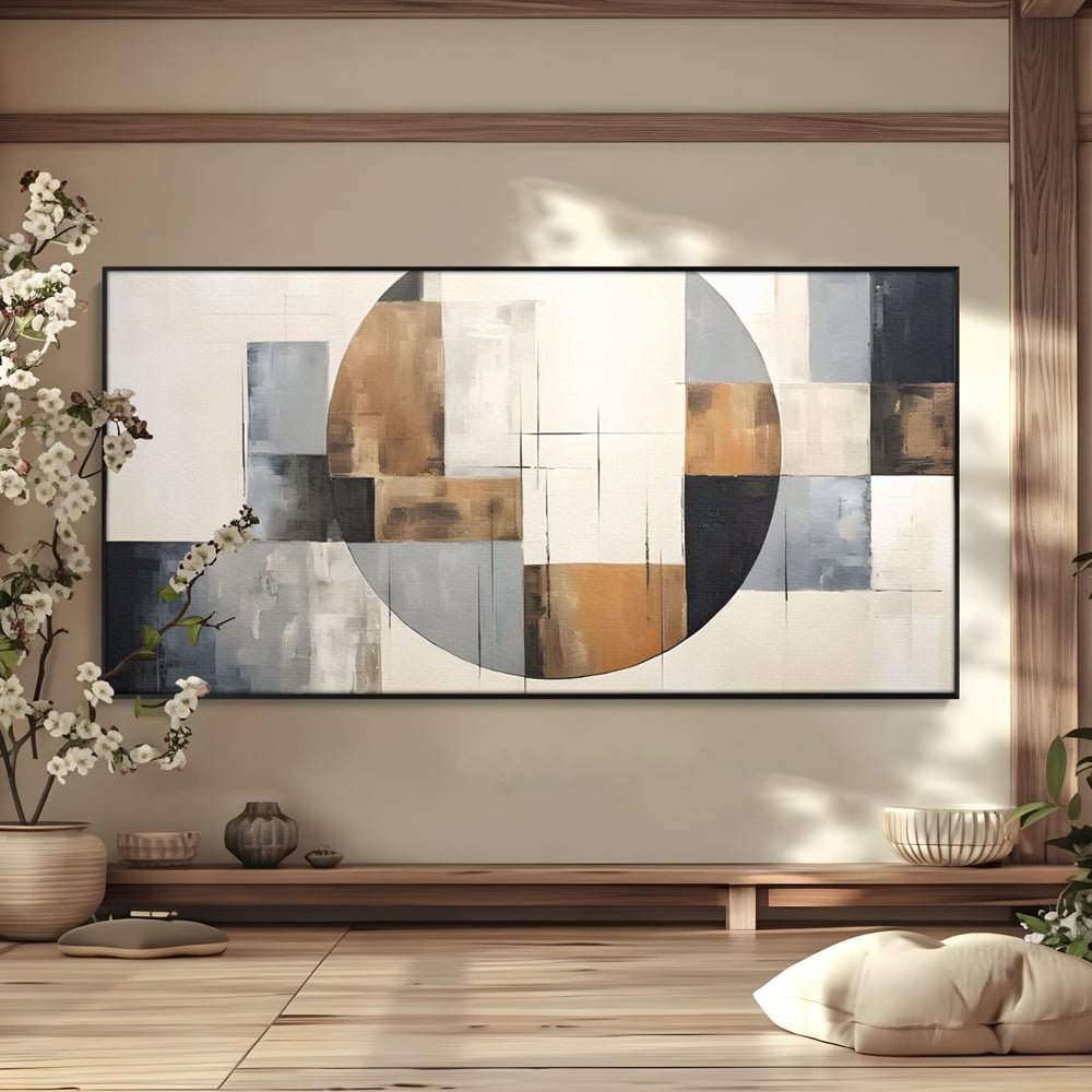 Tablou Canvas Premium LuxCanva® C1249, Black Abstract Lines , Relaxare, Living Room, Culori Vibrante