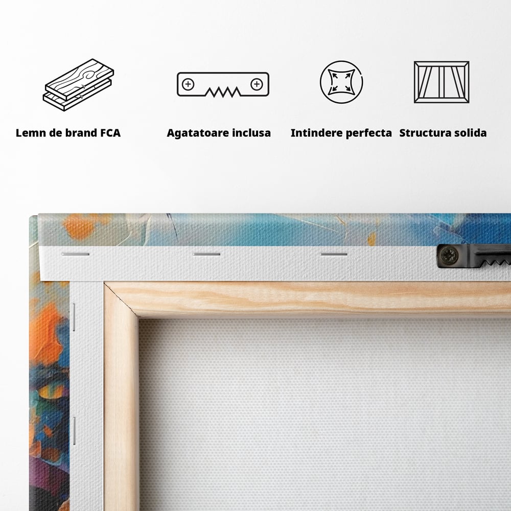 Tablou Canvas Premium LuxCanva® C1250, Futuristic Abstract Art , Relaxare, Living Room, Culori Vibrante