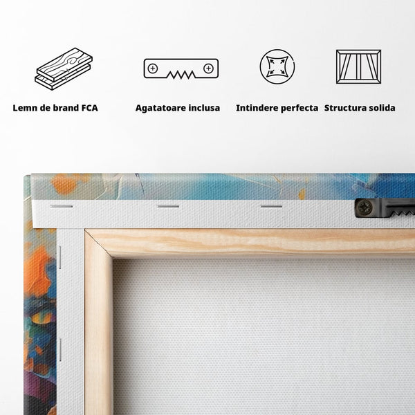 Tablou Canvas Premium LuxCanva® C1250, Futuristic Abstract Art , Relaxare, Living Room, Culori Vibrante