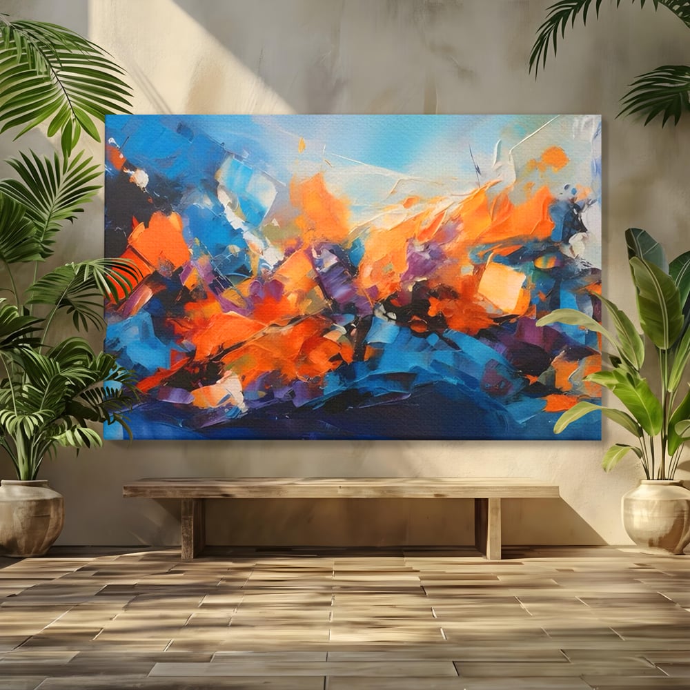 Tablou Canvas Premium LuxCanva® C1250, Futuristic Abstract Art , Relaxare, Living Room, Culori Vibrante