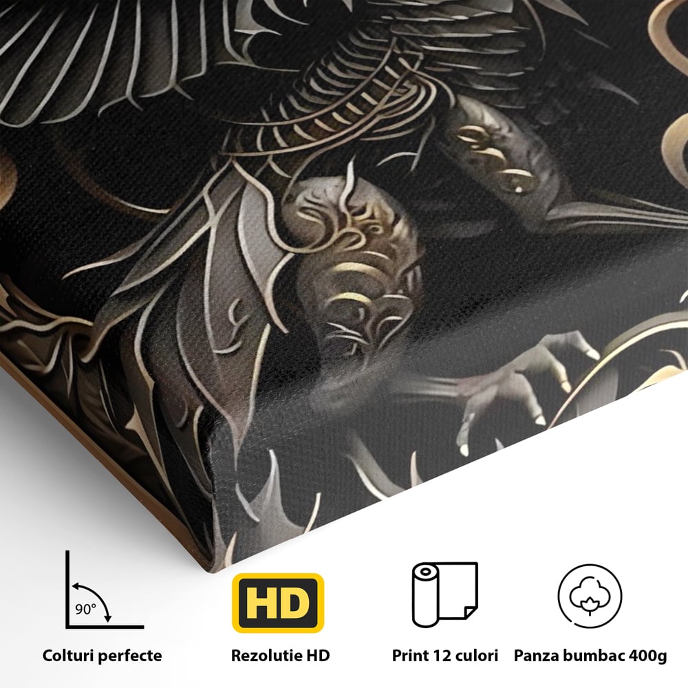 Tablou Canvas Premium, LuxCanva® C1251, Dragon,  Relaxare, Living Room, Culori Vibrante