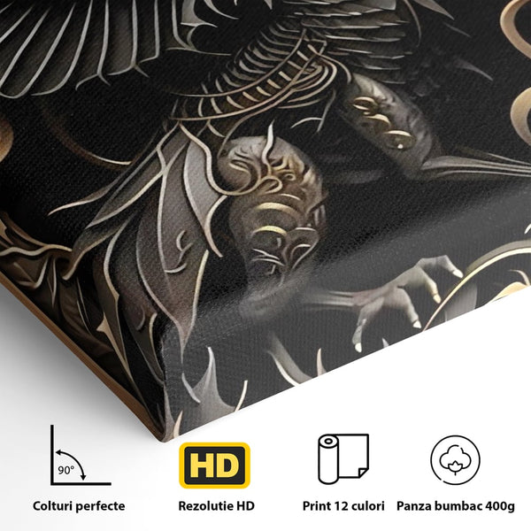 Tablou Canvas Premium, LuxCanva® C1251, Dragon,  Relaxare, Living Room, Culori Vibrante