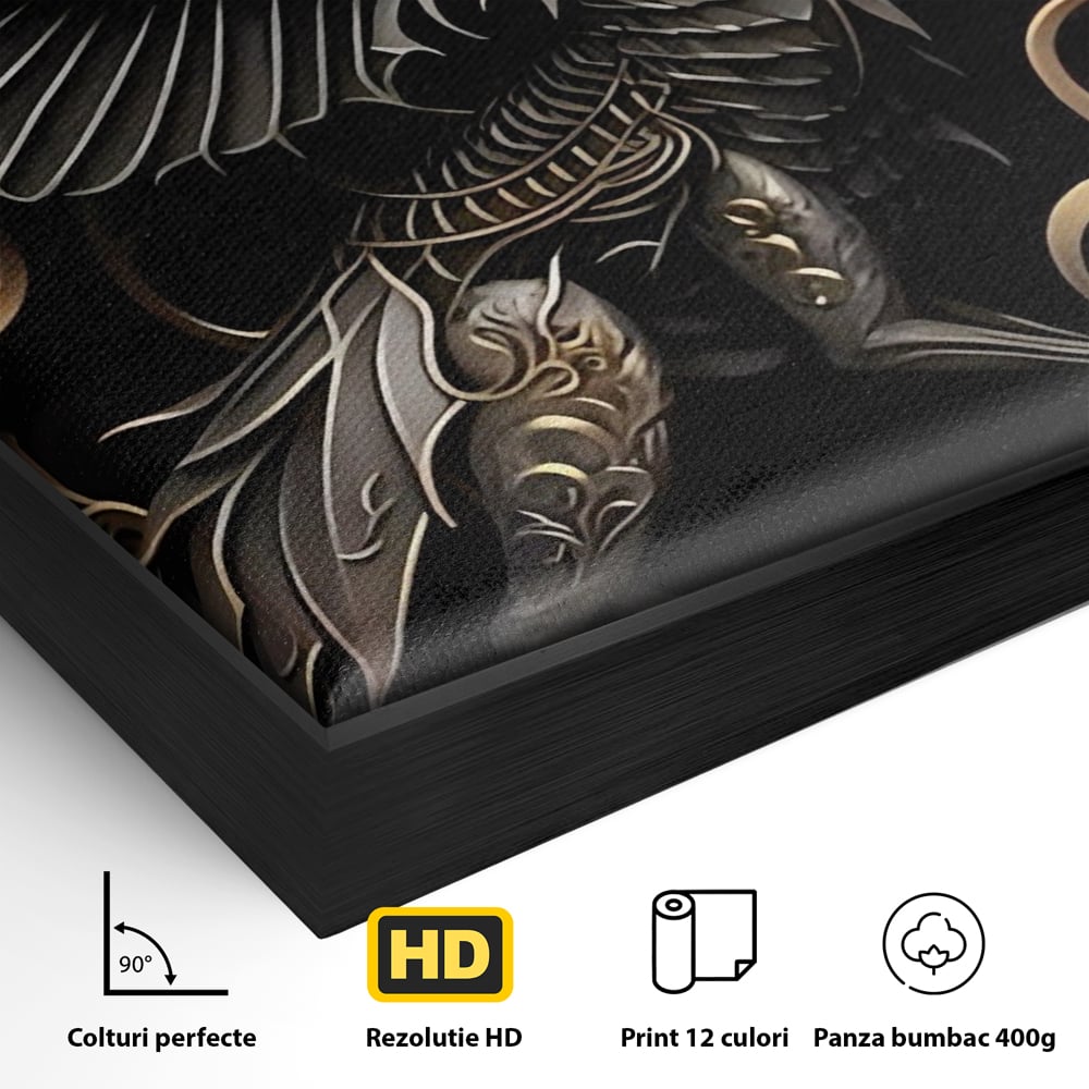 Tablou Canvas Premium, LuxCanva® C1251, Dragon,  Relaxare, Living Room, Culori Vibrante