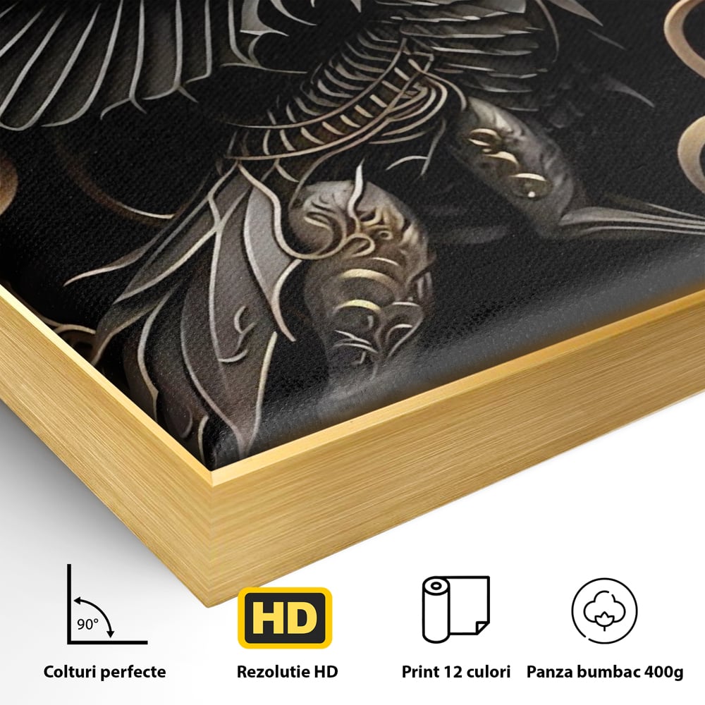Tablou Canvas Premium, LuxCanva® C1251, Dragon,  Relaxare, Living Room, Culori Vibrante
