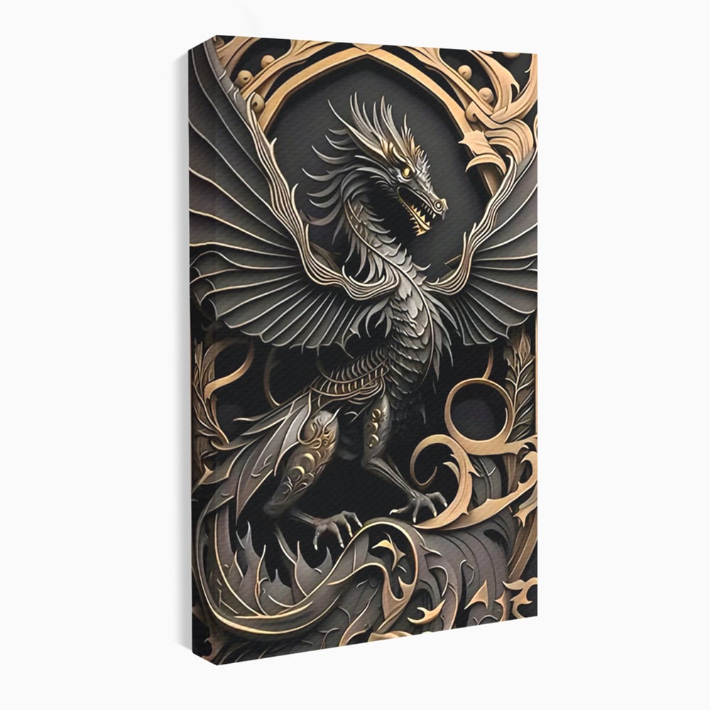 Tablou Canvas Premium, LuxCanva® C1251, Dragon,  Relaxare, Living Room, Culori Vibrante