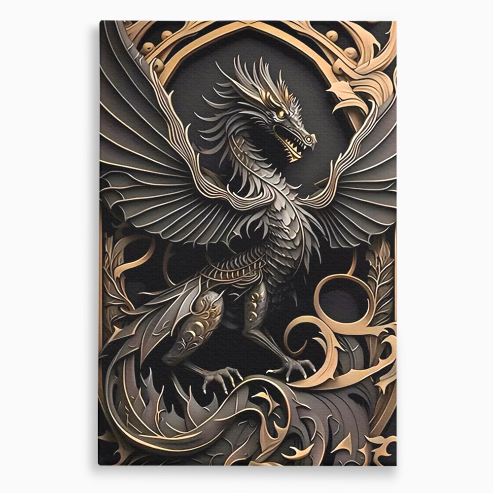Tablou Canvas Premium, LuxCanva® C1251, Dragon,  Relaxare, Living Room, Culori Vibrante