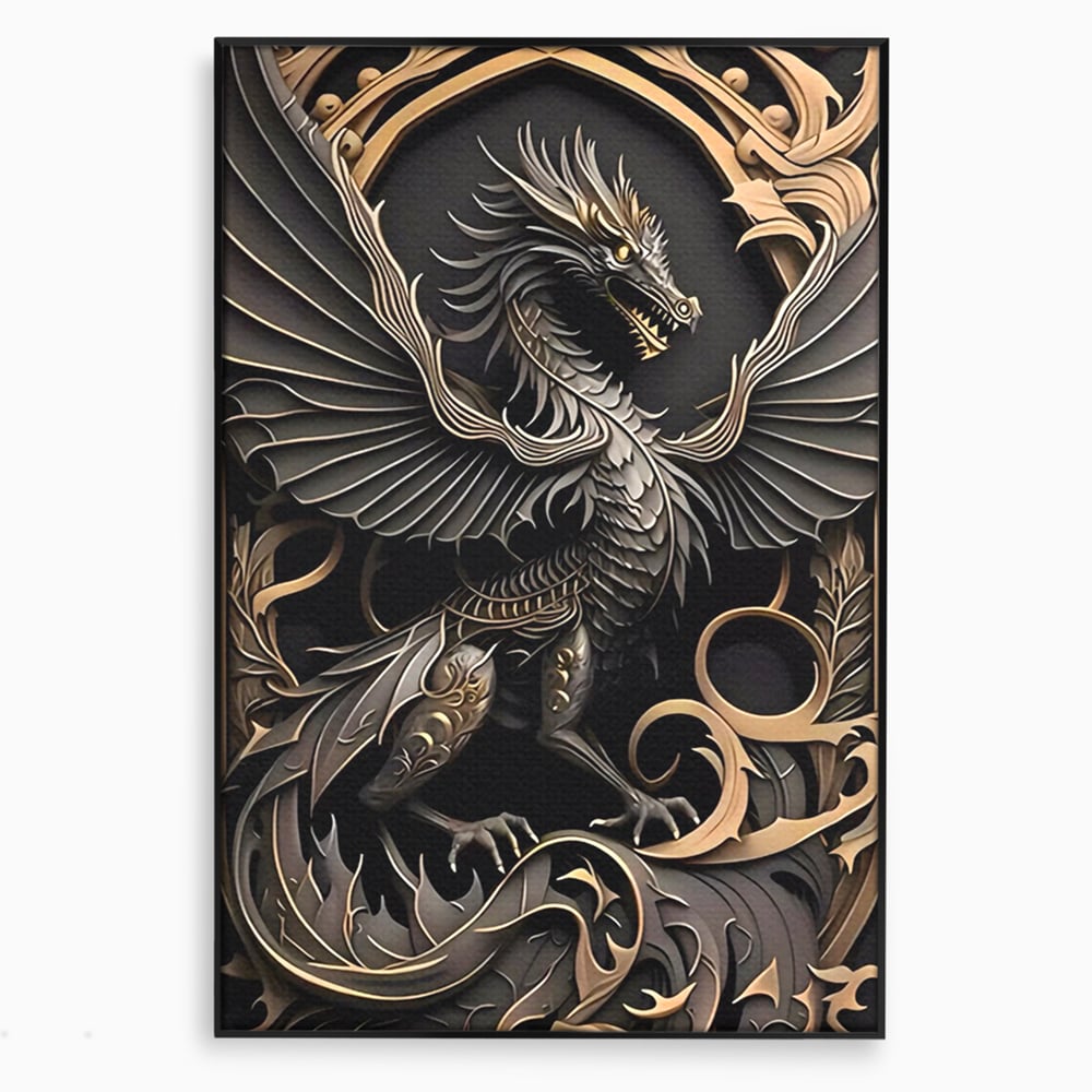 Tablou Canvas Premium, LuxCanva® C1251, Dragon,  Relaxare, Living Room, Culori Vibrante