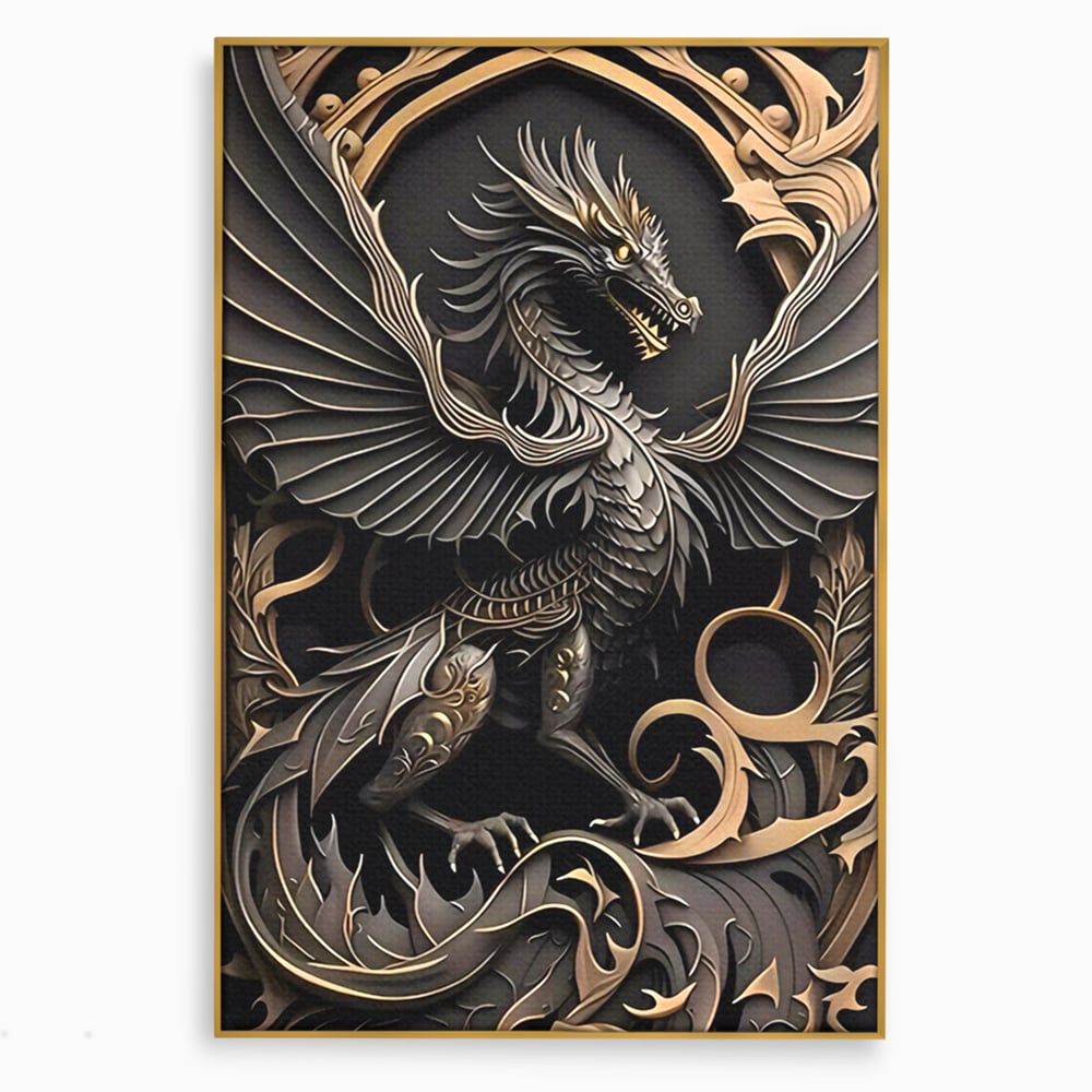 Tablou Canvas Premium, LuxCanva® C1251, Dragon,  Relaxare, Living Room, Culori Vibrante