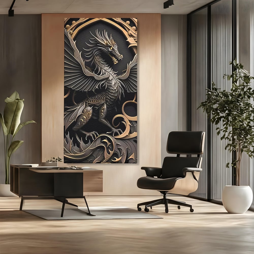 Tablou Canvas Premium, LuxCanva® C1251, Dragon,  Relaxare, Living Room, Culori Vibrante