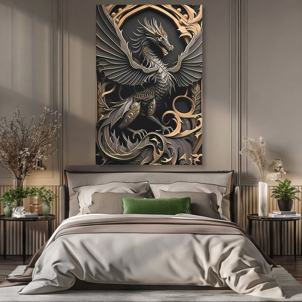 Tablou Canvas Premium, LuxCanva® C1251, Dragon,  Relaxare, Living Room, Culori Vibrante