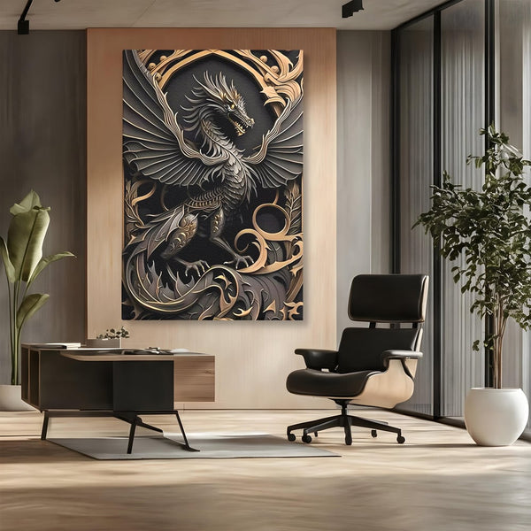 Tablou Canvas Premium, LuxCanva® C1251, Dragon,  Relaxare, Living Room, Culori Vibrante