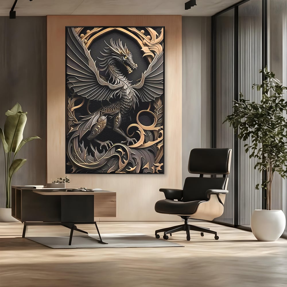Tablou Canvas Premium, LuxCanva® C1251, Dragon,  Relaxare, Living Room, Culori Vibrante