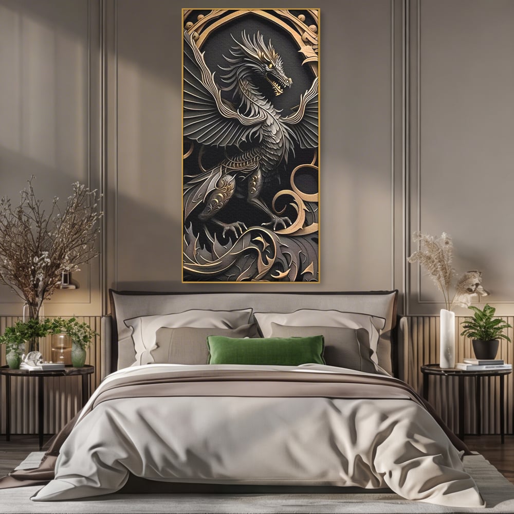 Tablou Canvas Premium, LuxCanva® C1251, Dragon,  Relaxare, Living Room, Culori Vibrante