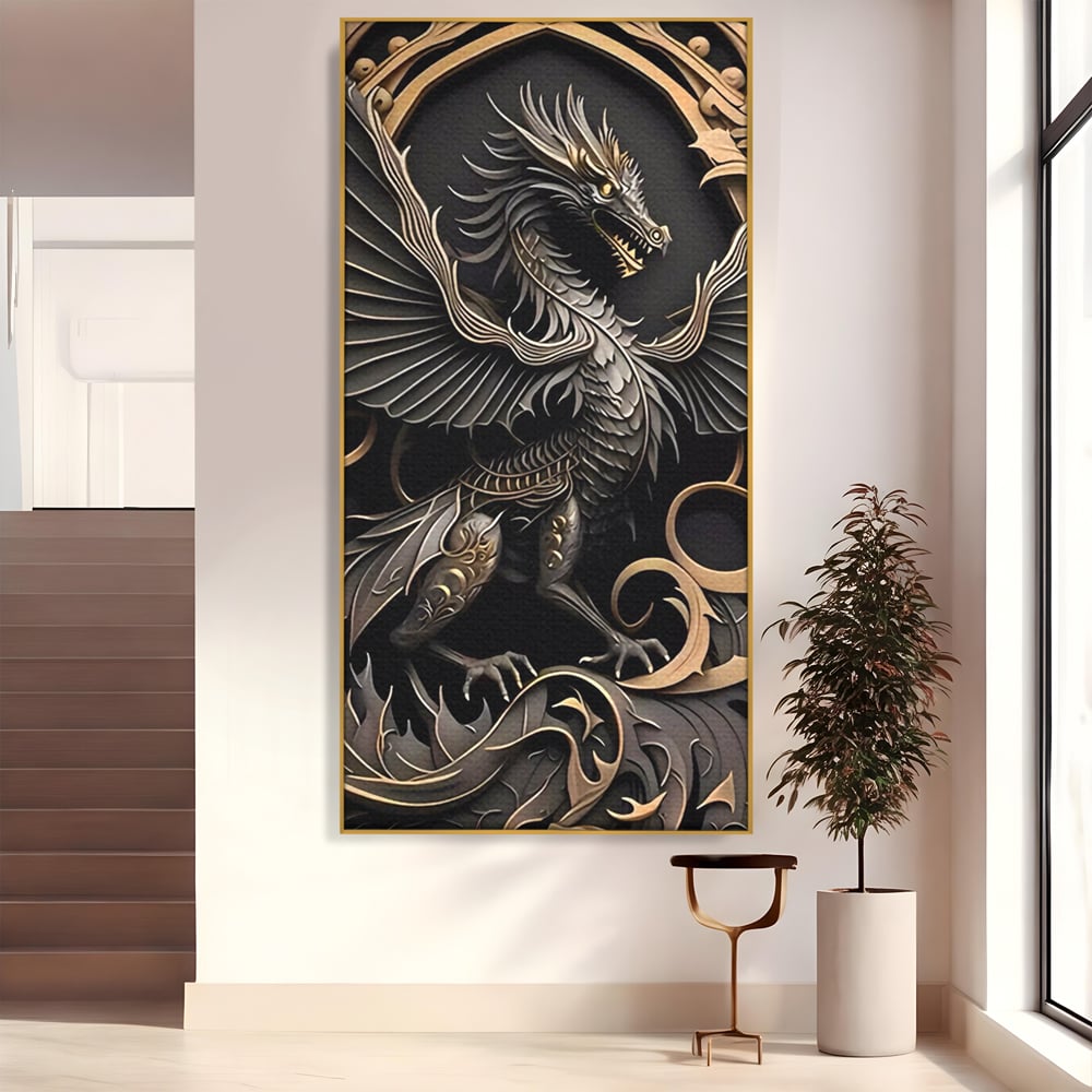 Tablou Canvas Premium, LuxCanva® C1251, Dragon,  Relaxare, Living Room, Culori Vibrante