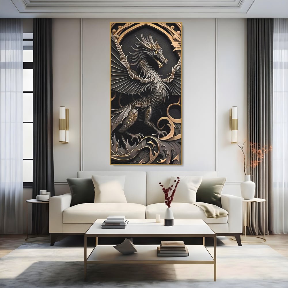 Tablou Canvas Premium, LuxCanva® C1251, Dragon,  Relaxare, Living Room, Culori Vibrante
