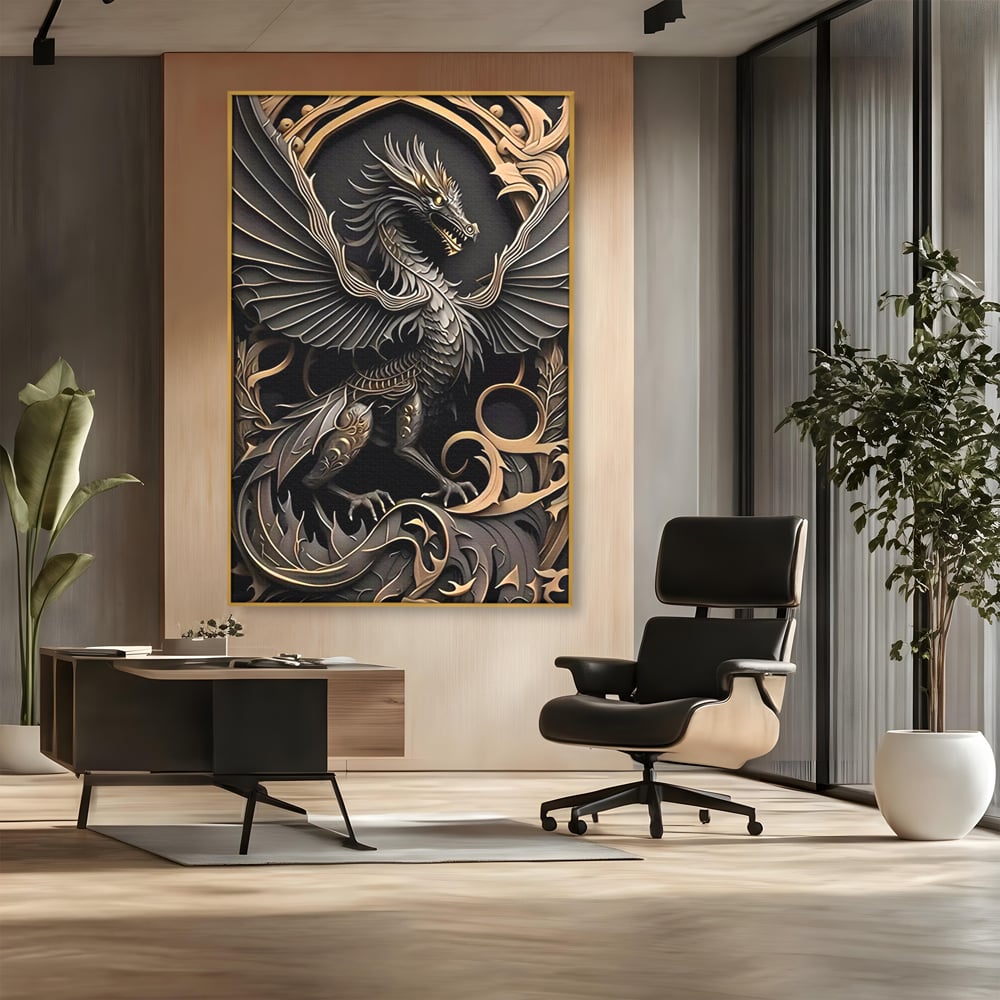 Tablou Canvas Premium, LuxCanva® C1251, Dragon,  Relaxare, Living Room, Culori Vibrante