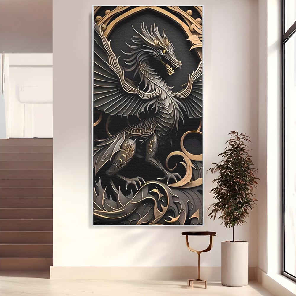 Tablou Canvas Premium, LuxCanva® C1251, Dragon,  Relaxare, Living Room, Culori Vibrante
