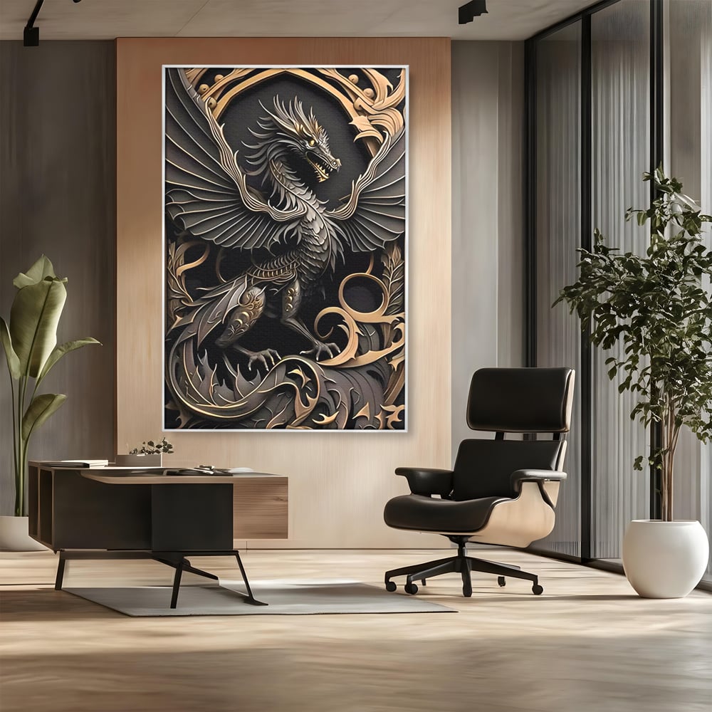 Tablou Canvas Premium, LuxCanva® C1251, Dragon,  Relaxare, Living Room, Culori Vibrante