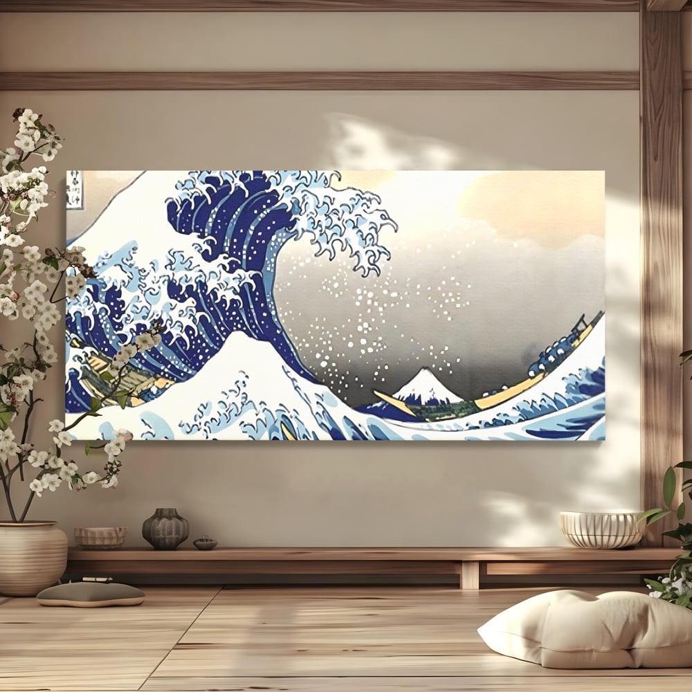Leinwand Wandbilder Premium, LuxCanva® C1252, Surfen Wellen, Entspannen, Wohnzimmer, Kinderzimmer Lebendige Farben