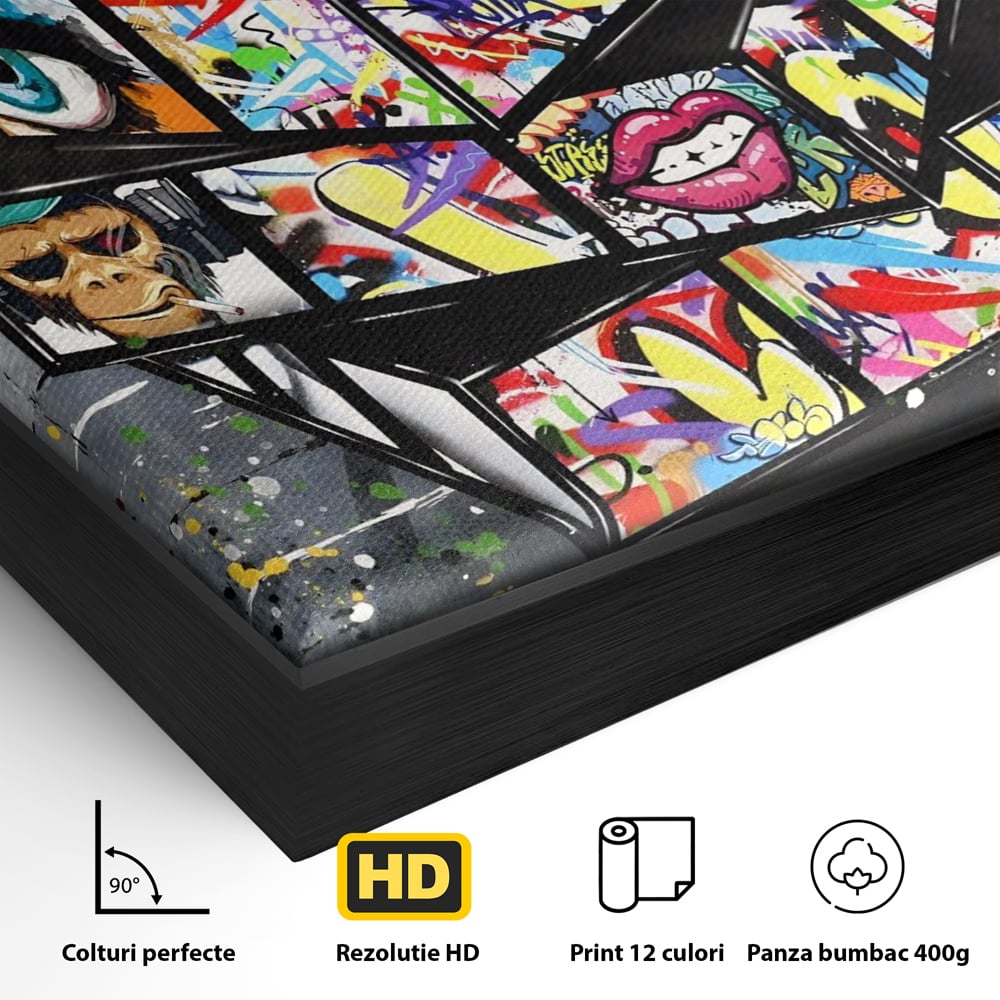 Tablou Canvas Premium, LuxCanva® C1253, Funny Rubik Cube, Relaxare, Game Room, Kids Room Culori Vibrante