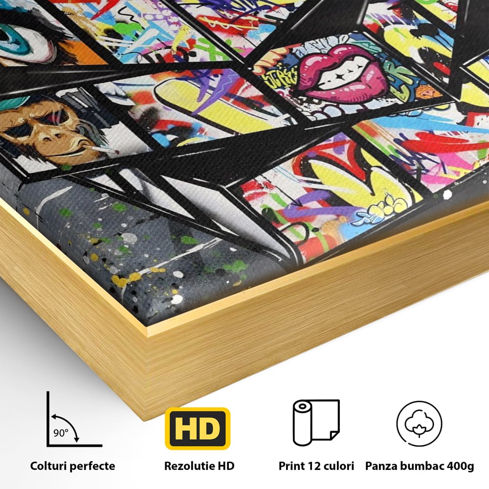 Tablou Canvas Premium, LuxCanva® C1253, Funny Rubik Cube, Relaxare, Game Room, Kids Room Culori Vibrante