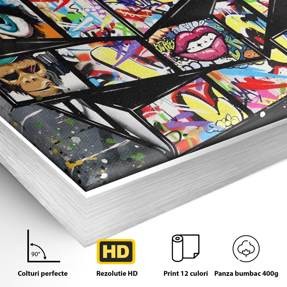 Tablou Canvas Premium, LuxCanva® C1253, Funny Rubik Cube, Relaxare, Game Room, Kids Room Culori Vibrante
