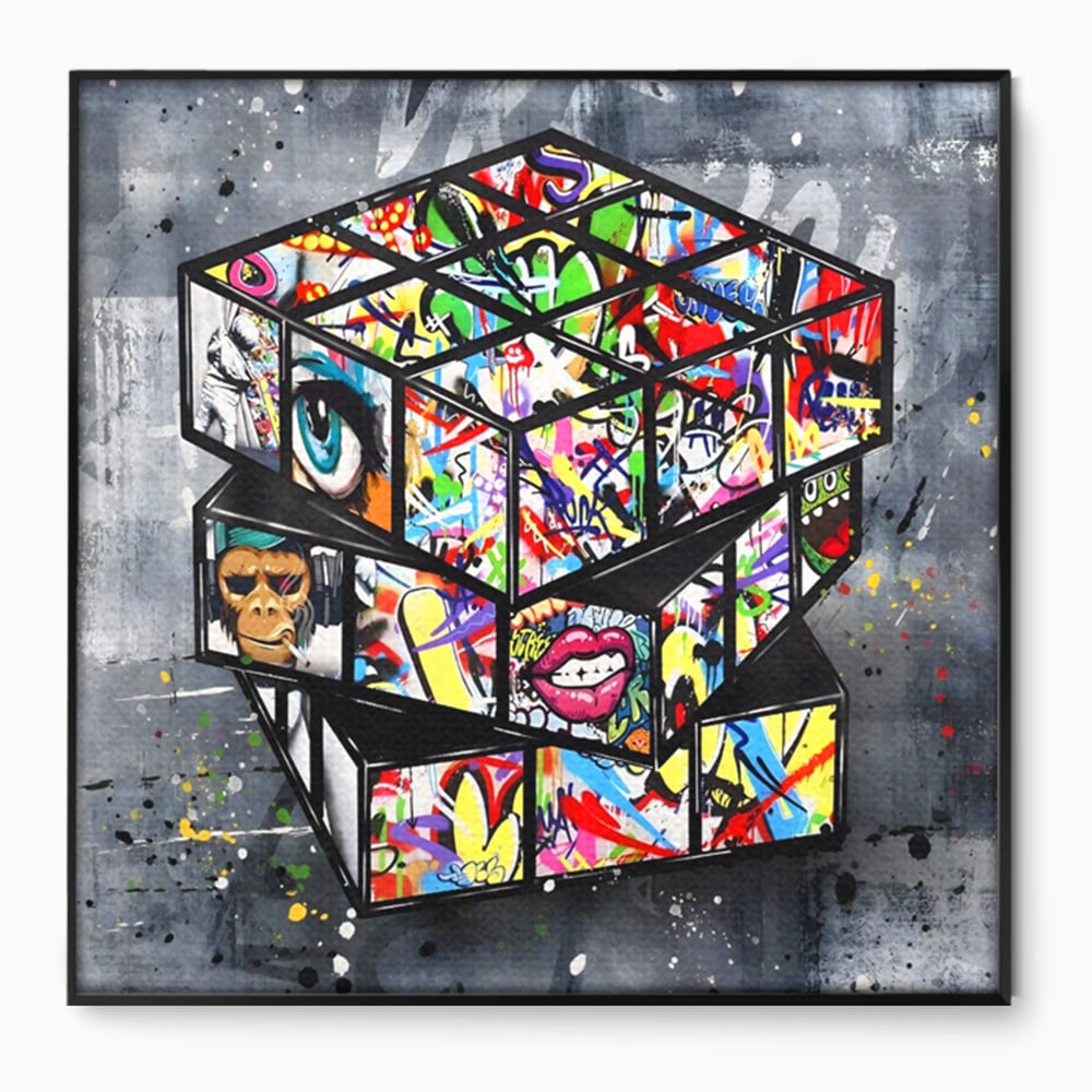 Tablou Canvas Premium, LuxCanva® C1253, Funny Rubik Cube, Relaxare, Game Room, Kids Room Culori Vibrante