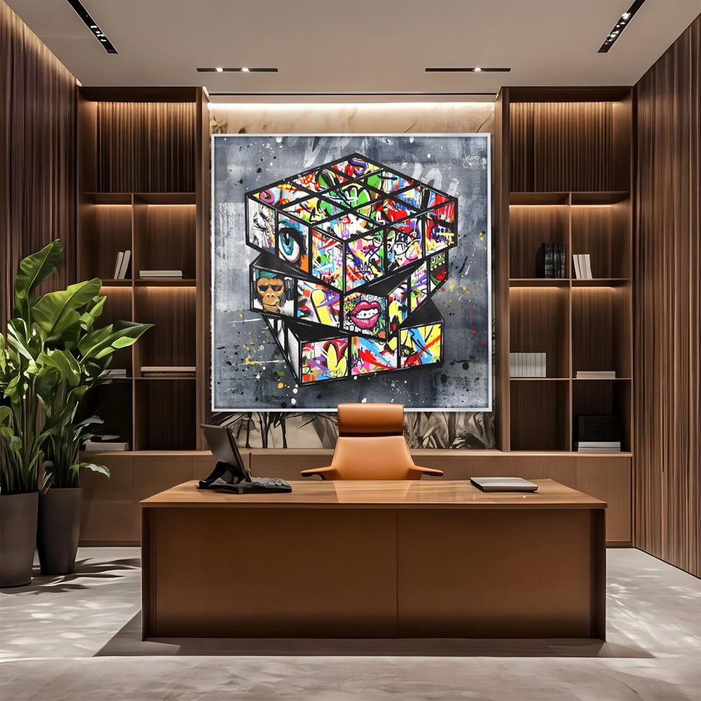 Tablou Canvas Premium, LuxCanva® C1253, Funny Rubik Cube, Relaxare, Game Room, Kids Room Culori Vibrante