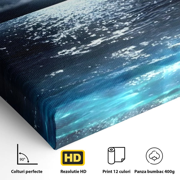 Tablou Canvas Premium, LuxCanva® C1254, Midnight Over The Sea, Relaxare, Game Room, Kids Room Culori Vibrante