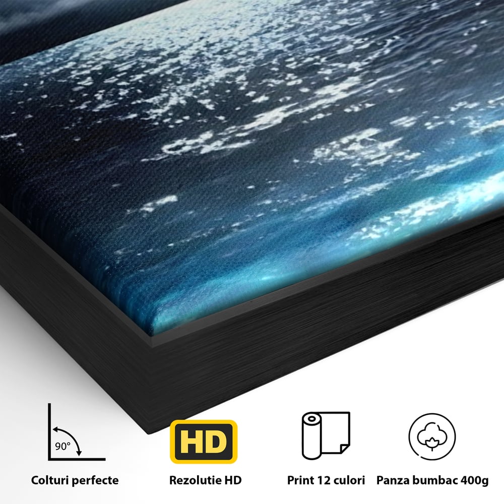 Tablou Canvas Premium, LuxCanva® C1254, Midnight Over The Sea, Relaxare, Game Room, Kids Room Culori Vibrante