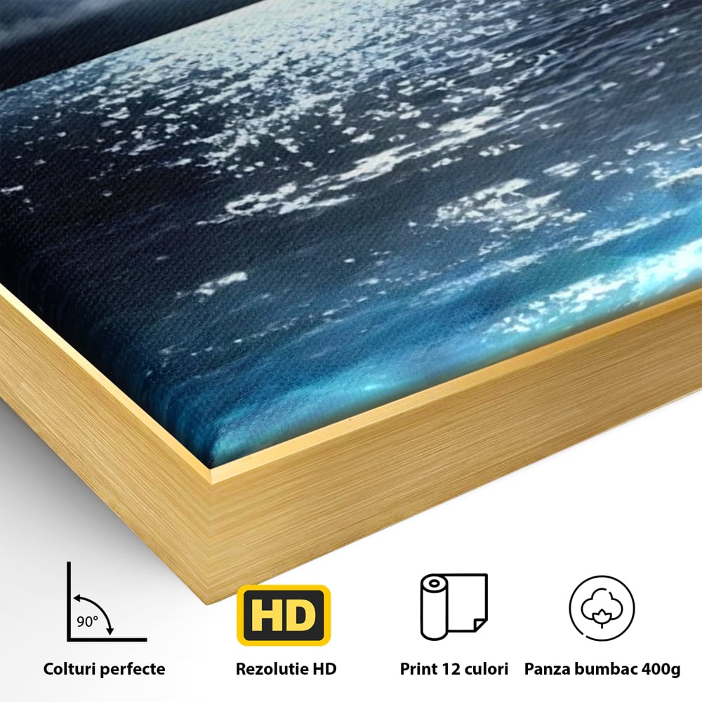 Tablou Canvas Premium, LuxCanva® C1254, Midnight Over The Sea, Relaxare, Game Room, Kids Room Culori Vibrante