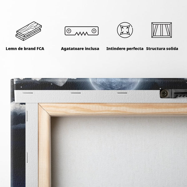 Tablou Canvas Premium, LuxCanva® C1254, Midnight Over The Sea, Relaxare, Game Room, Kids Room Culori Vibrante
