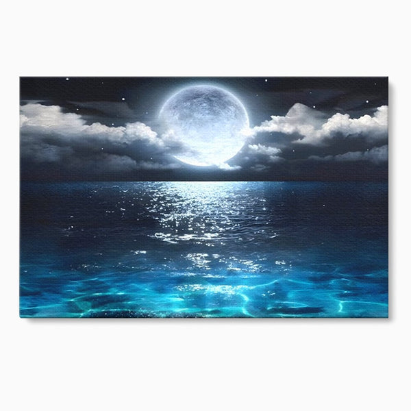 Tablou Canvas Premium, LuxCanva® C1254, Midnight Over The Sea, Relaxare, Game Room, Kids Room Culori Vibrante