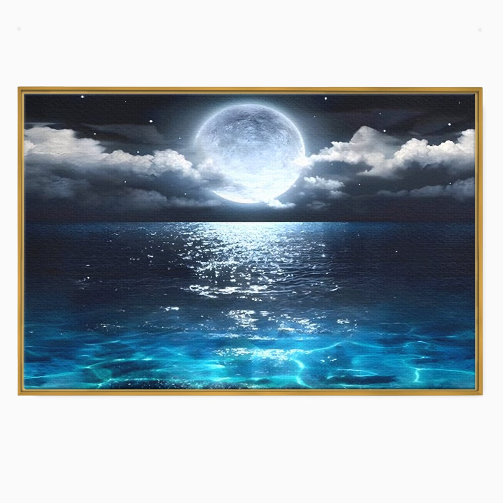 Tablou Canvas Premium, LuxCanva® C1254, Midnight Over The Sea, Relaxare, Game Room, Kids Room Culori Vibrante