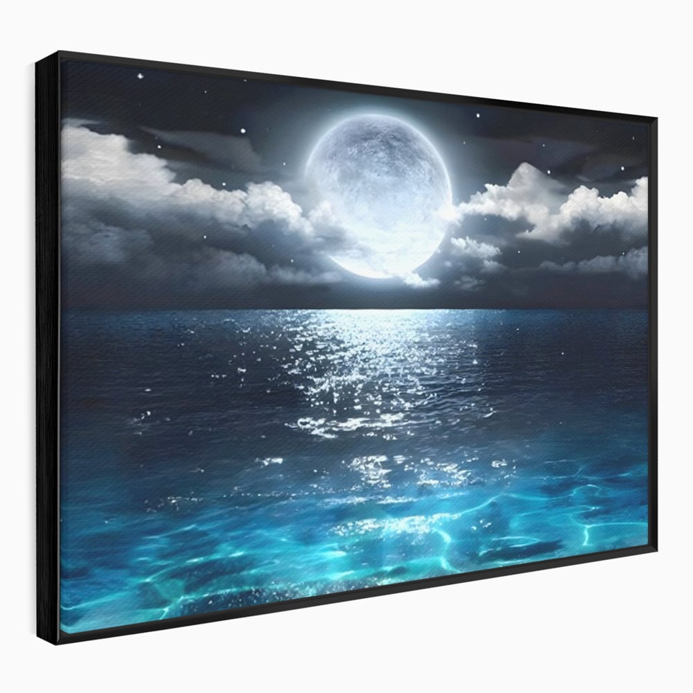 Tablou Canvas Premium, LuxCanva® C1254, Midnight Over The Sea, Relaxare, Game Room, Kids Room Culori Vibrante