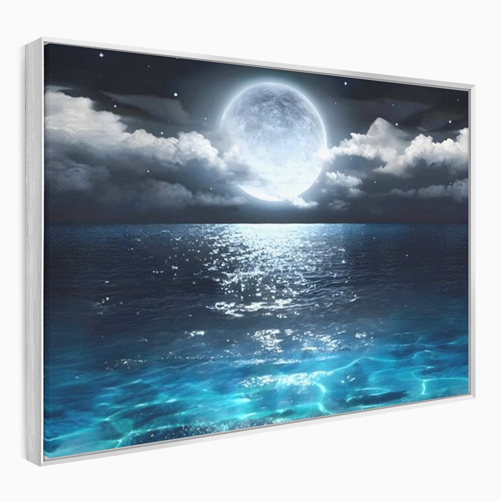 Tablou Canvas Premium, LuxCanva® C1254, Midnight Over The Sea, Relaxare, Game Room, Kids Room Culori Vibrante