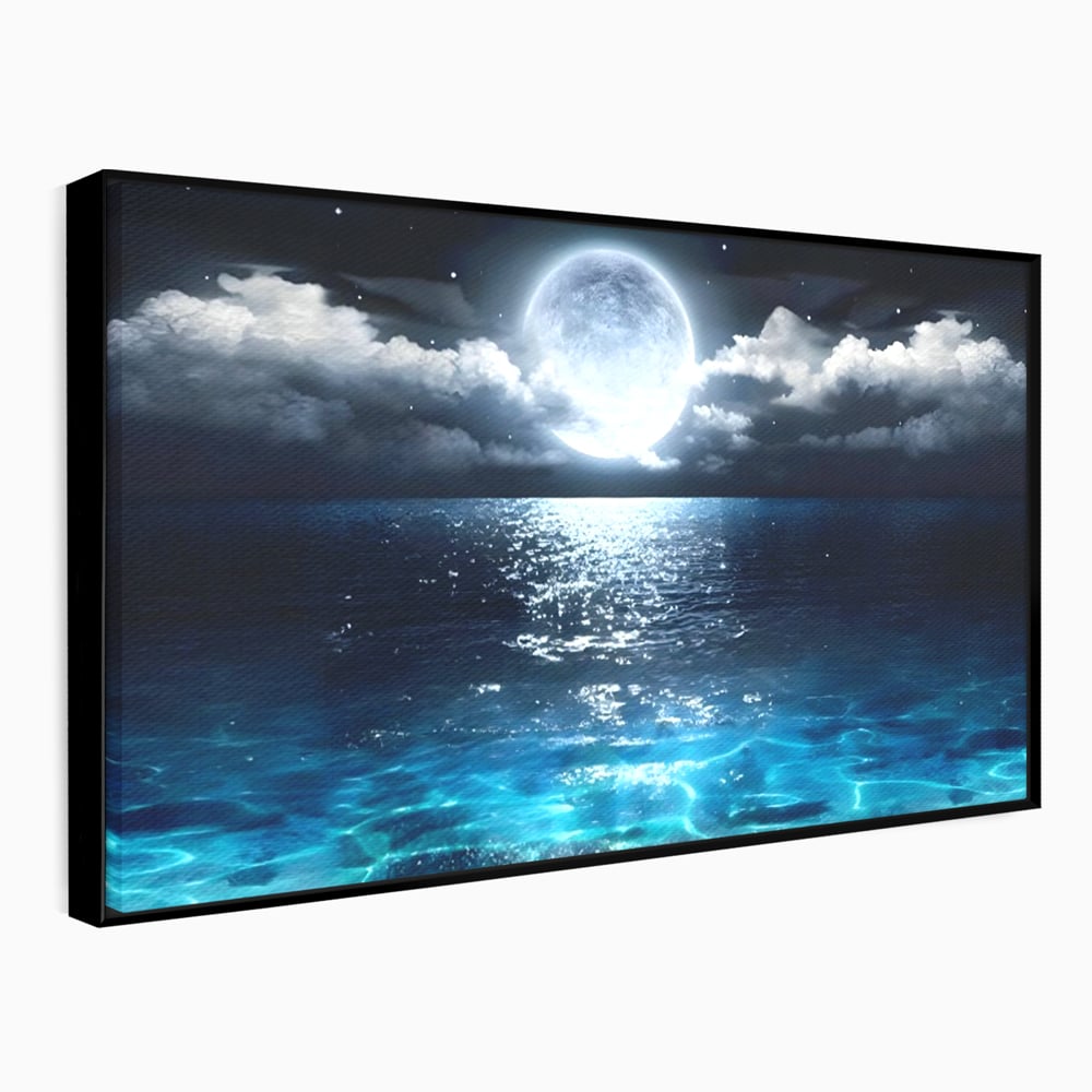 Tablou Canvas Premium, LuxCanva® C1254, Midnight Over The Sea, Relaxare, Game Room, Kids Room Culori Vibrante