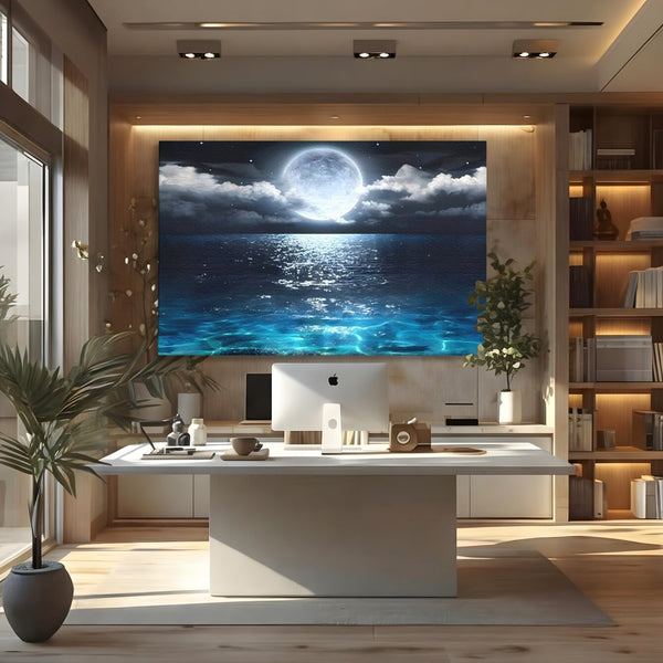 Tablou Canvas Premium, LuxCanva® C1254, Midnight Over The Sea, Relaxare, Game Room, Kids Room Culori Vibrante
