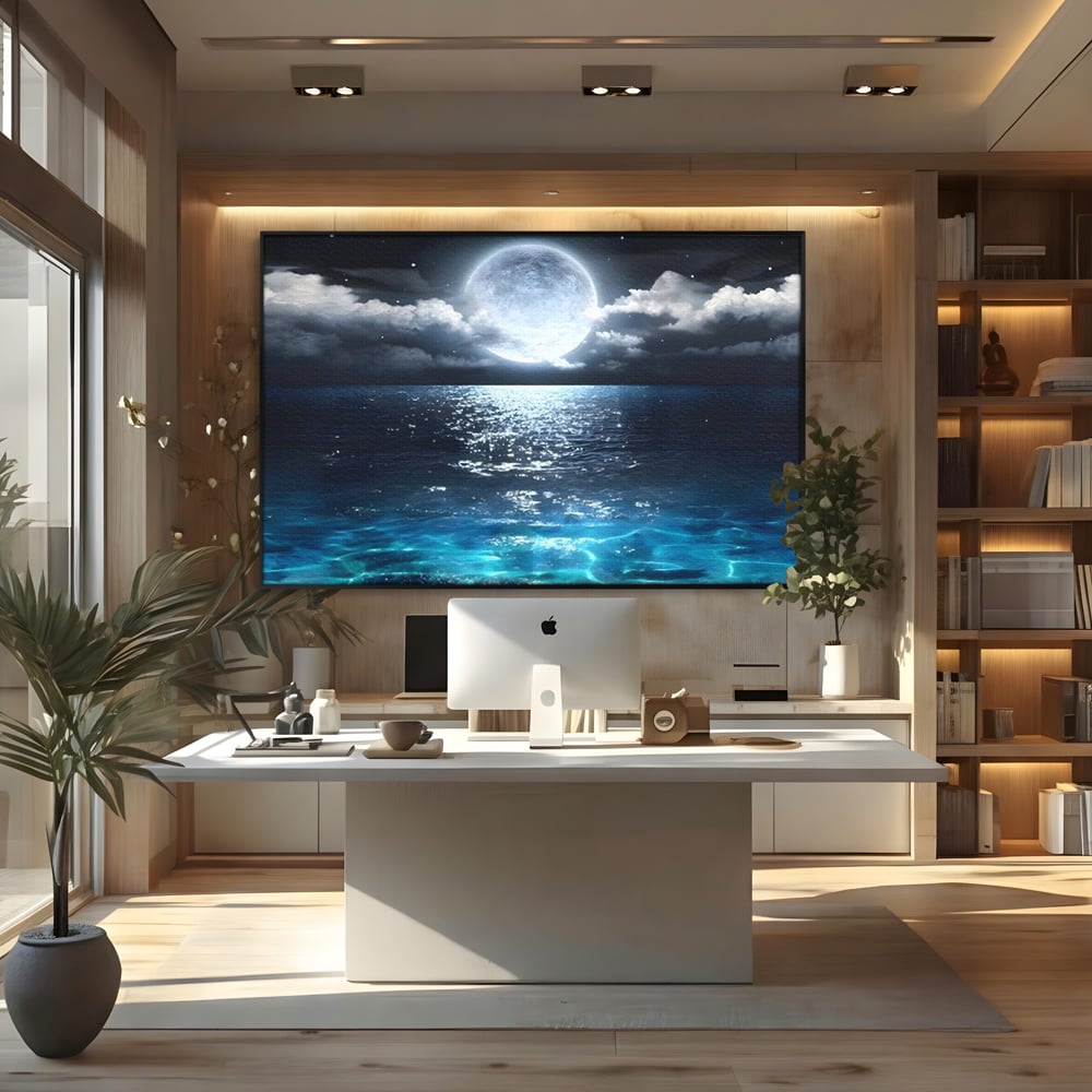 Tablou Canvas Premium, LuxCanva® C1254, Midnight Over The Sea, Relaxare, Game Room, Kids Room Culori Vibrante