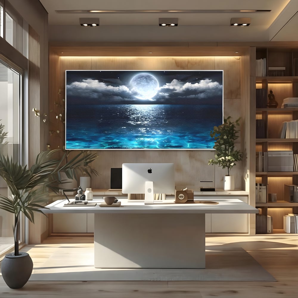 Tablou Canvas Premium, LuxCanva® C1254, Midnight Over The Sea, Relaxare, Game Room, Kids Room Culori Vibrante