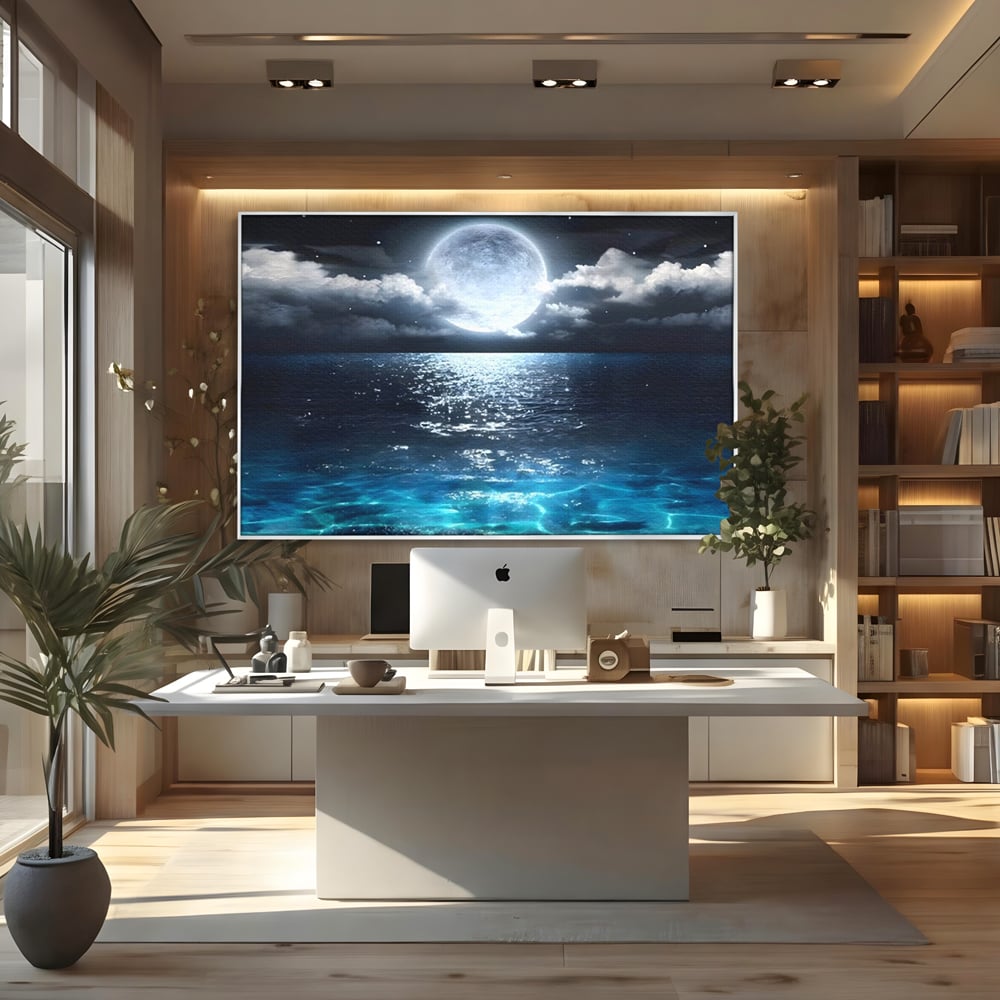 Tablou Canvas Premium, LuxCanva® C1254, Midnight Over The Sea, Relaxare, Game Room, Kids Room Culori Vibrante