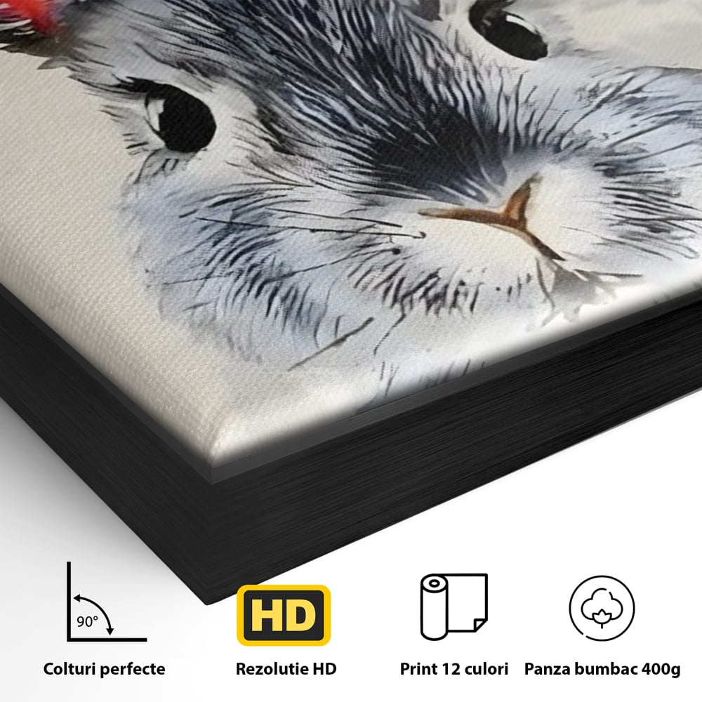 Tablou Canvas Premium, LuxCanva® C1260, Funny Bunny, Relaxare, Kids Room, Culori Vibrante