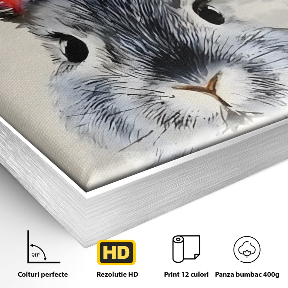 Tablou Canvas Premium, LuxCanva® C1260, Funny Bunny, Relaxare, Kids Room, Culori Vibrante
